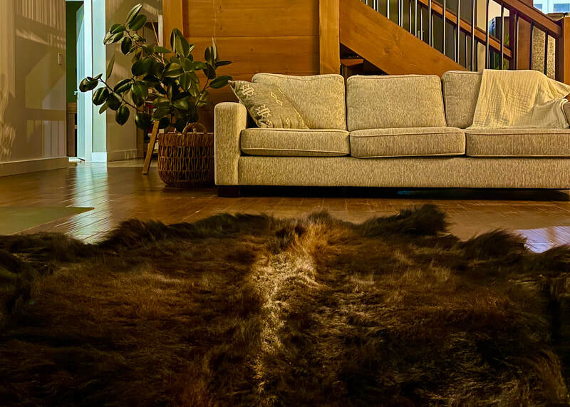 Yak hide area rug